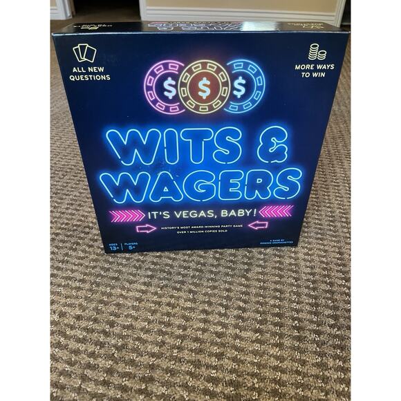 💙Wits & Wagers Board Game “It’s Vegas, Baby!” Edition 5+ Players Ages 13+ BNWOT - Picture 1 of 6